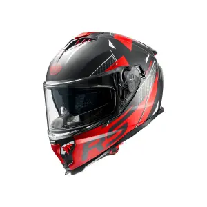 Kask Typhoon - Matowa Czerń, Czerwony - Dorosły - M - 010116473