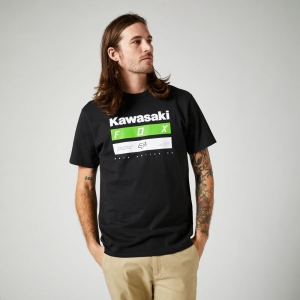KAWASAKI STRIPES PREMIUM TEE BLK: Größe - L