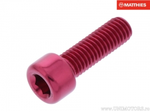 Kerek csavar Pro Bolt M8 x 1.25 x 25 mm alumínium piros - JM