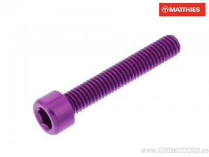 Kerek sapka csavar Pro Bolt M6 x 1.00 x 35 mm alumínium lila - JM