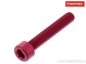 Kerek sapka Pro Bolt M6 x 1.00 x 35 mm alumínium vörös - JM