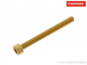 Kerek sapka Pro Bolt M6 x 1.00 x 60 mm arany alumínium - JM