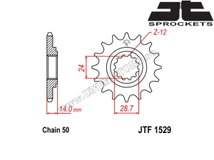 Kettingset Kawasaki GPZ 1100 ('95-'98) - (DID / JT)