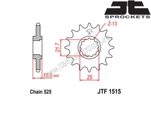 Kit catena Triumph Daytona 650 ('05) - (DID / JT)