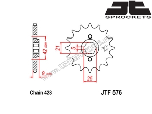 Kit catena Yamaha XT 350 ('85-'99) - (DID / JT)