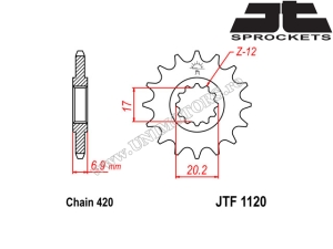 Kit chaîne Yamaha DT 50 R ('99-'02) - (DID / JT)