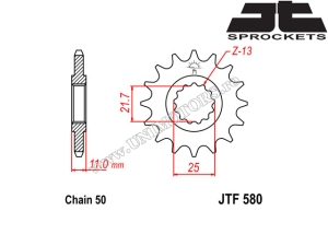 Kit chaîne Yamaha FZX 750 ('86-'97) - (DID / JT)