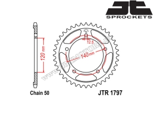 Kit corrente dourada Suzuki GSX 1400 ('01-'08) - (DID / JT)