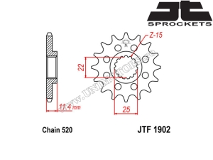 Kit corrente KTM 660 SMC ('03-'04) - (DID / JT)