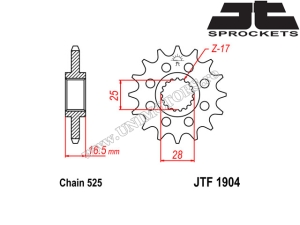 Kit corrente KTM 990 Super Duke ('04-'06) - (DID / JT)