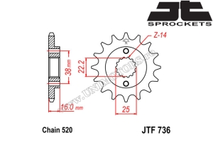 Kit de Cadena Ducati 600 Monster ('94) - (DID / JT)