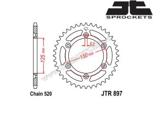 Kit de cadena KTM 660 SMC ('03-'04) - (DID / JT)