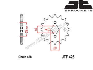 Kit de cadena Suzuki RV 125 Van Van ('03-'06) - (DID / JT)