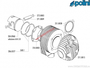 Kit de cilindro (diâmetro 63mm / 187cc) - Polini