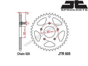 Kit lant Honda NSR 125 ('93-'98) - (DID / JT)