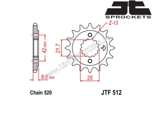 Kit lant Kawasaki KLE 500 ('97-'05) - (DID / JT)