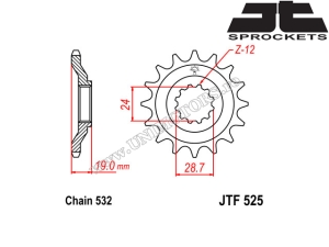 Kit lant Kawasaki ZX 10 ('88-'90) - (DID / JT)
