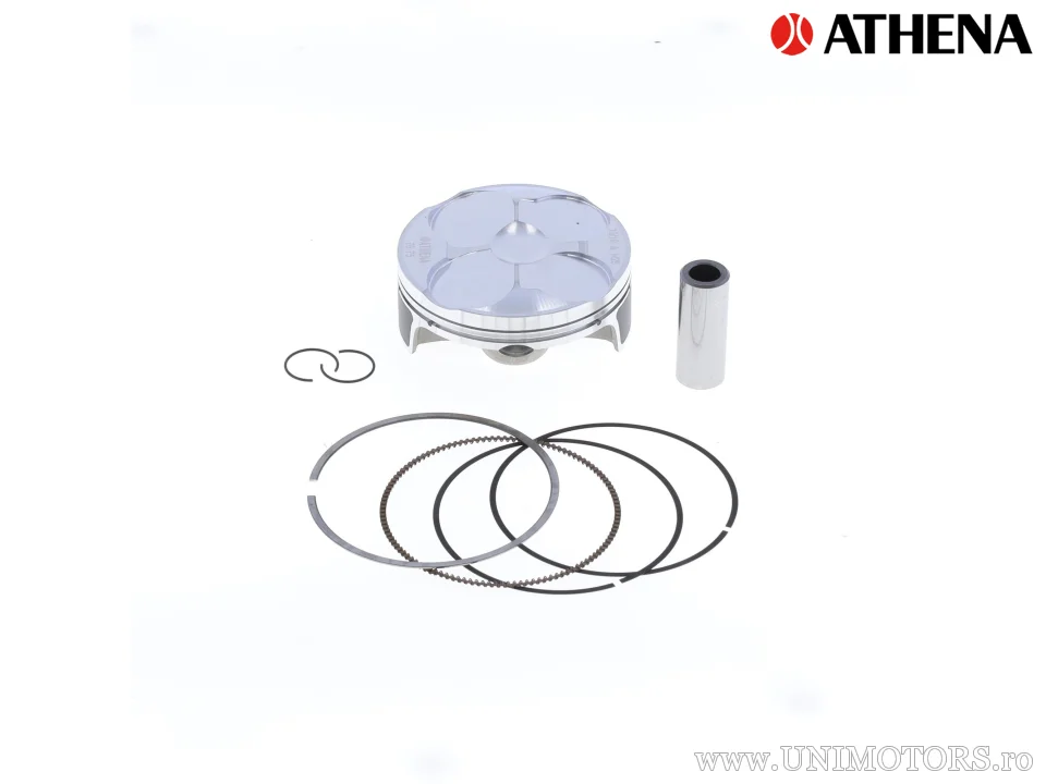 Kit piston complet: Piston forjat 4 timpi Ø 76,75 mm + set garnituri chiulasă - Athena