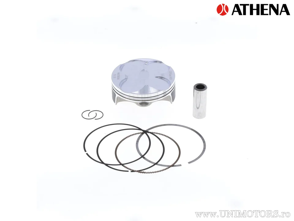 Kit piston complet: Piston forjat 4 timpi Ø 76,75 mm + set garnituri chiulasă - Athena