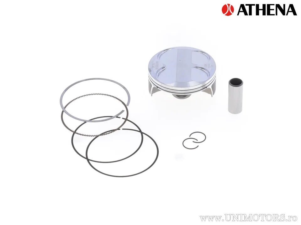 Kit piston complet: Piston forjat 4 timpi Ø 76,96 mm + set garnituri chiulasă - Athena