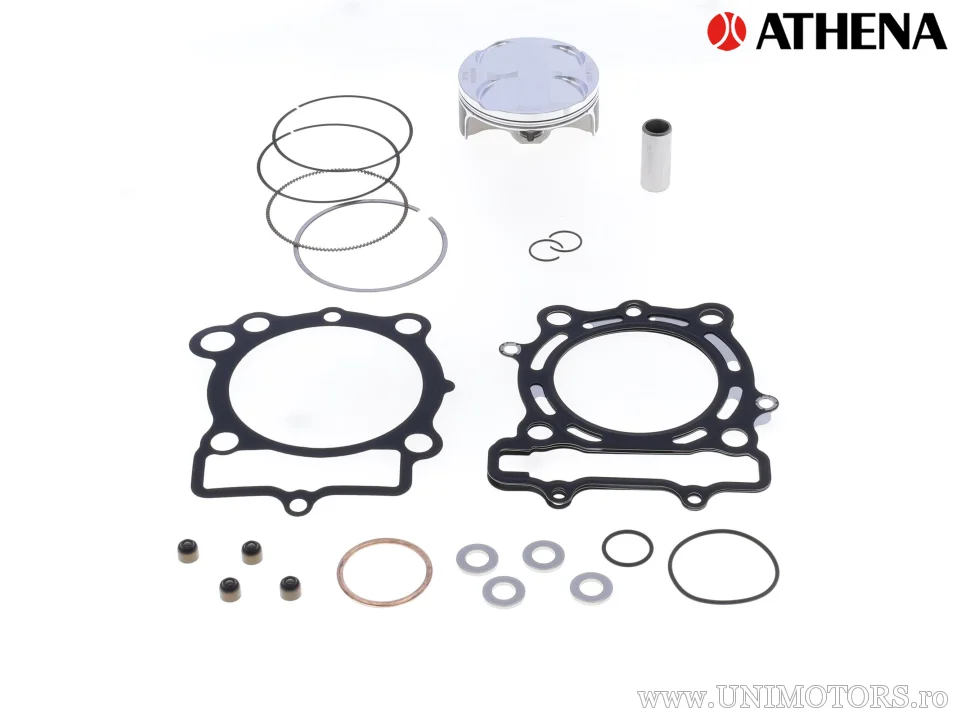 Kit piston complet: piston forjat 4 timpi Ø 76,96 mm + set garnituri chiulasă - Athena