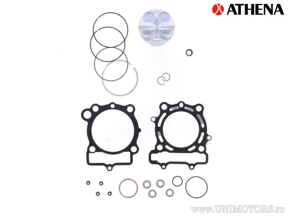 Kit piston complet: piston forjat 4 timpi Ø 76,96 mm + set garnituri chiulasă - Athena