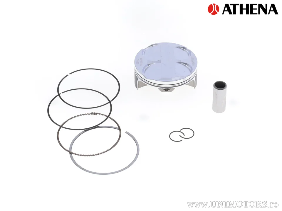Kit piston complet: piston forjat 4 timpi Ø 76,96 mm + set garnituri chiulasă - Athena