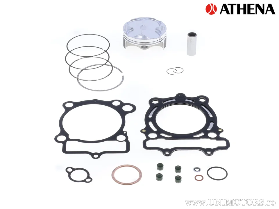 Kit piston complet: Piston forjat 4 timpi Ø 76,96 mm + set garnituri chiulasă - Athena