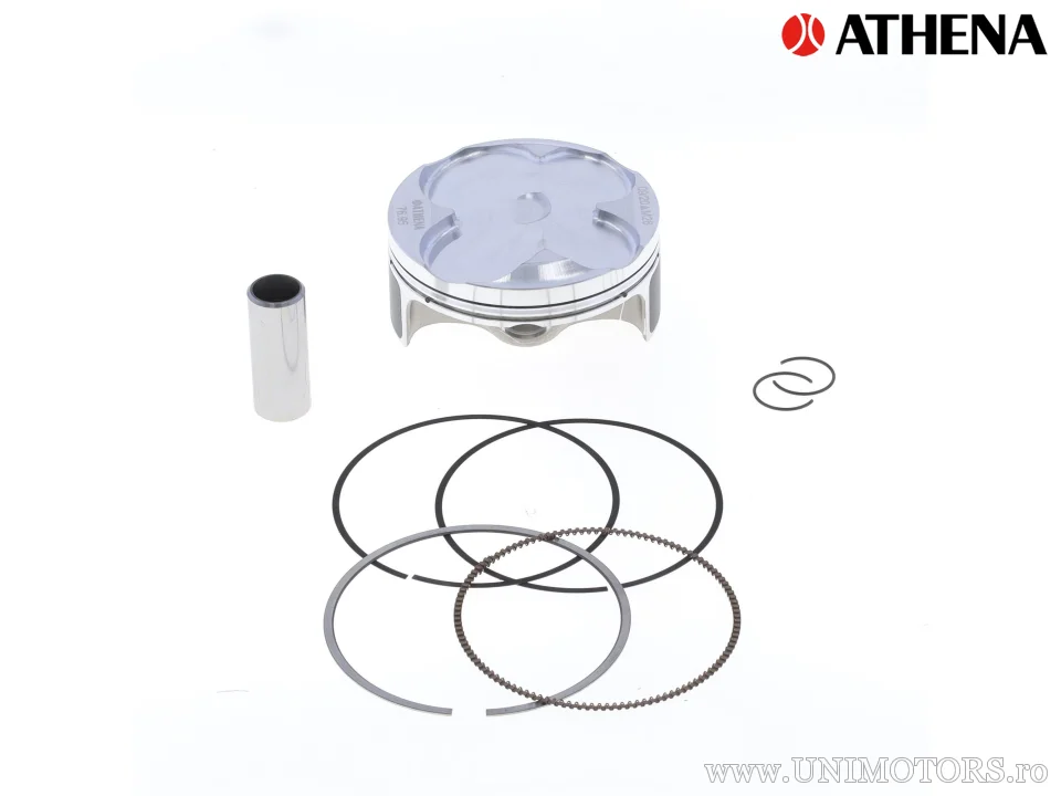 Kit piston complet: Piston forjat 4 timpi Ø 76,96 mm + set garnituri chiulasă - Athena