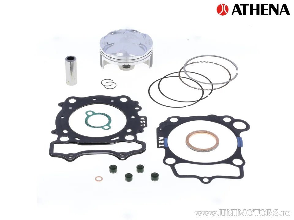 Kit piston complet: piston forjat 4 timpi Ø 76,96 mm + set garnituri chiulasă - Athena