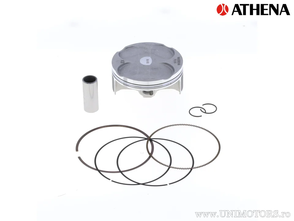 Kit piston complet: piston forjat 4 timpi Ø 76,97 mm + kit garnituri superioare - Athena