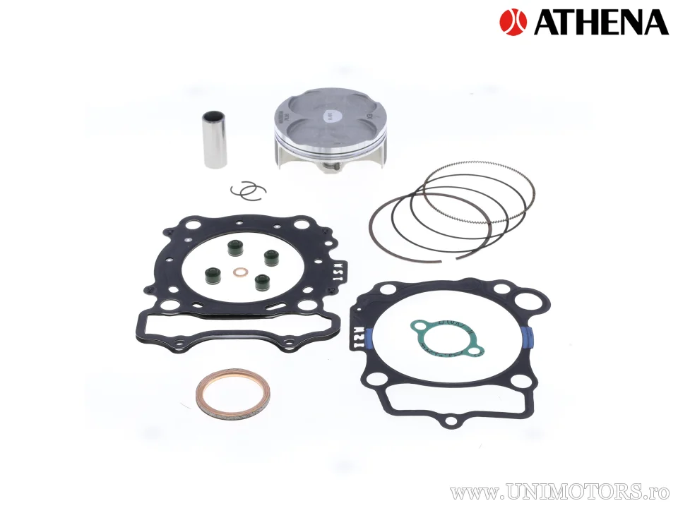 Kit piston complet: piston forjat 4 timpi Ø 76,97 mm + kit garnituri superioare - Athena