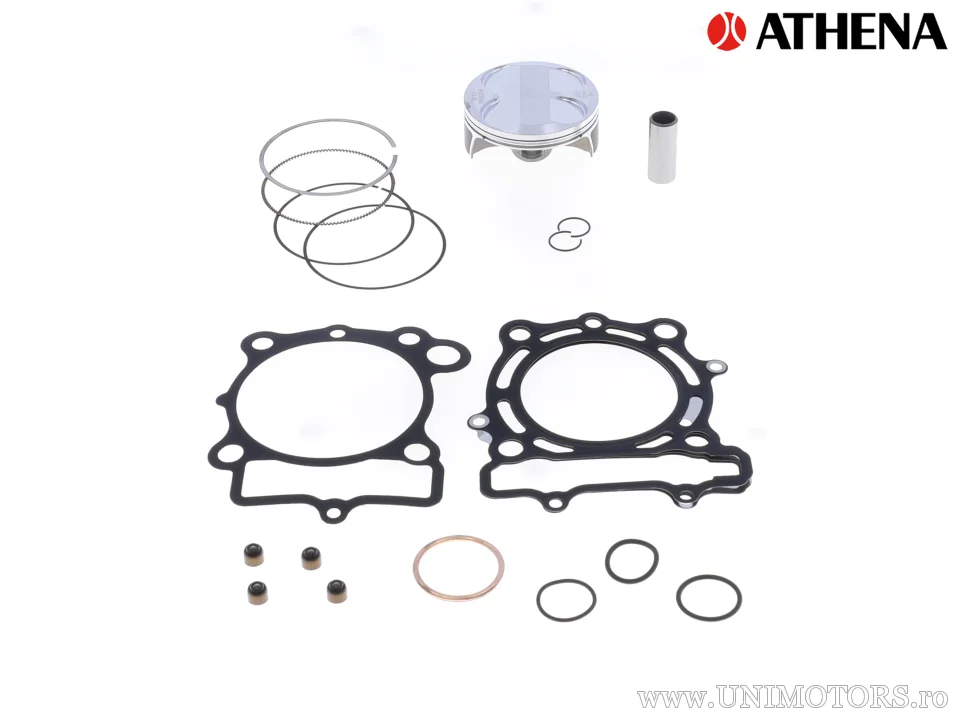 Kit piston complet: piston forjat 4 timpi Ø 76,98 mm + kit garnituri chiulasă - Athena