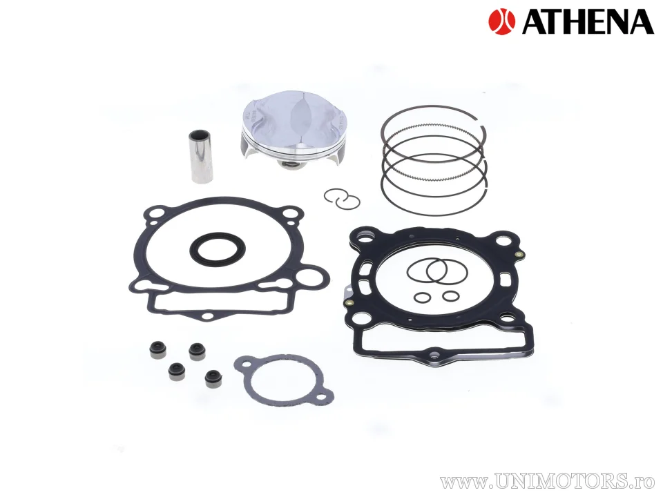 Kit piston complet: Piston forjat 4 timpi Ø 77,96 mm + set garnituri chiulasă - Athena