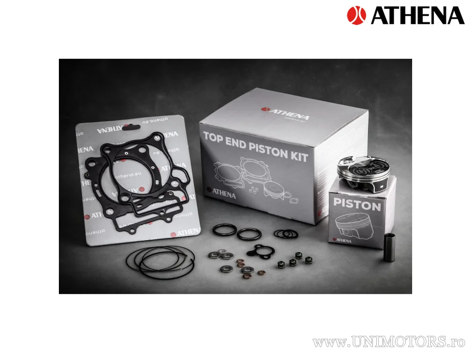 Kit piston complet: piston forjat 4 timpi Ø 77,97 mm + set garnituri chiulasă - Athena