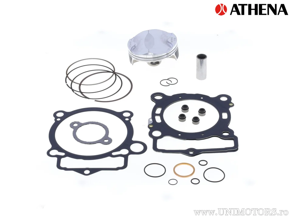 Kit piston complet: piston forjat 4 timpi Ø 77,97 mm + set garnituri superioare - Athena