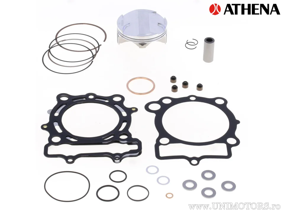 Kit piston complet: Piston forjat 4 timpi Ø 77,98 mm + set garnituri chiulasă - Athena