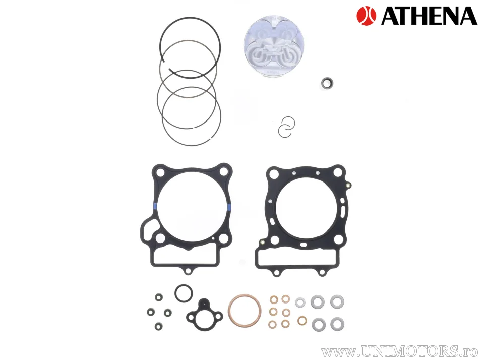 Kit piston complet: Piston forjat 4 timpi Ø 78,96 mm + set garnituri chiulasă - Athena