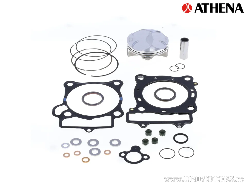 Kit piston complet: Piston forjat 4 timpi Ø 78,96 mm + set garnituri chiulasă - Athena
