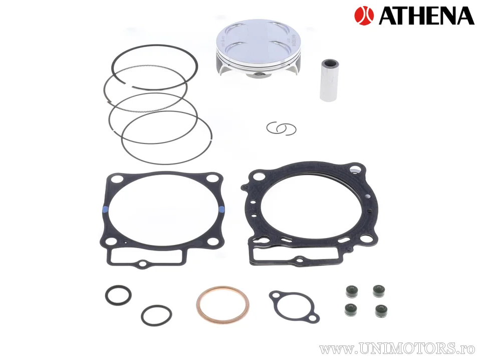 Kit piston complet: Piston forjat 4 timpi Ø 95,97 mm + set garnituri chiulasă - Athena