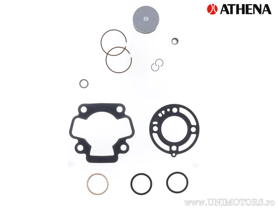Kit piston complet: piston turnat 2-timpi Ø 44,45 mm + kit garnituri superioare - Athena