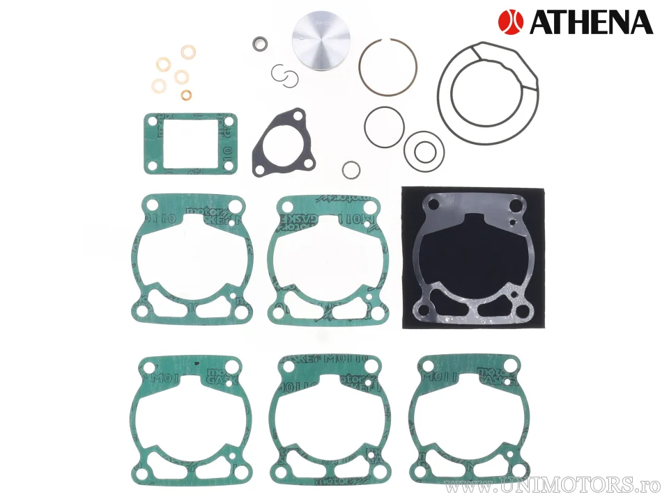 Kit piston complet: piston turnat 2 timpi Ø 44,99 mm + kit garnituri superioare - Athena