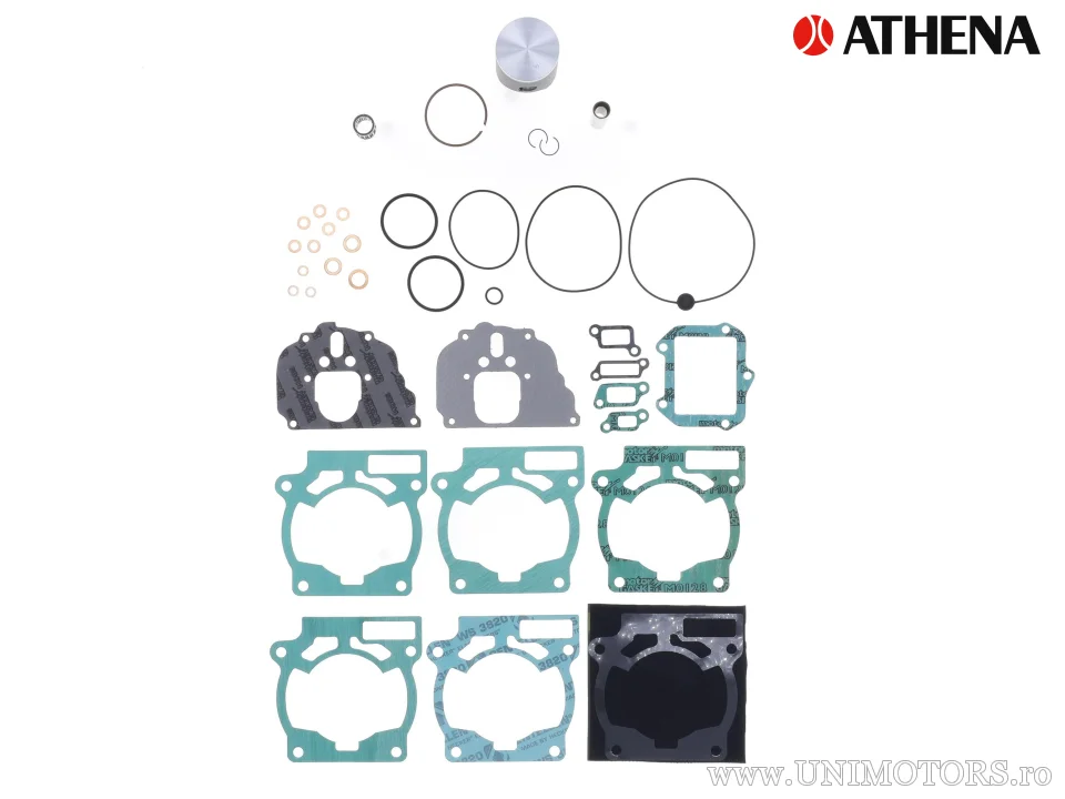 Kit piston complet: piston turnat 2 timpi Ø 53,94 mm + kit garnituri chiulasă - Athena