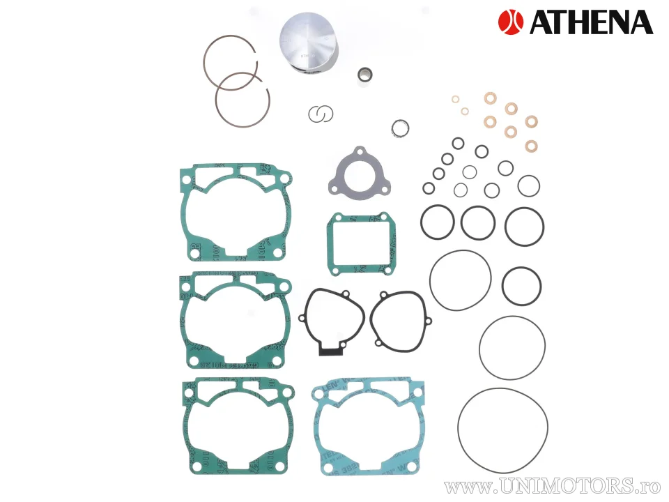 Kit piston complet: piston turnat 2-timpi Ø 66,34 mm + kit garnituri chiulasă - Athena