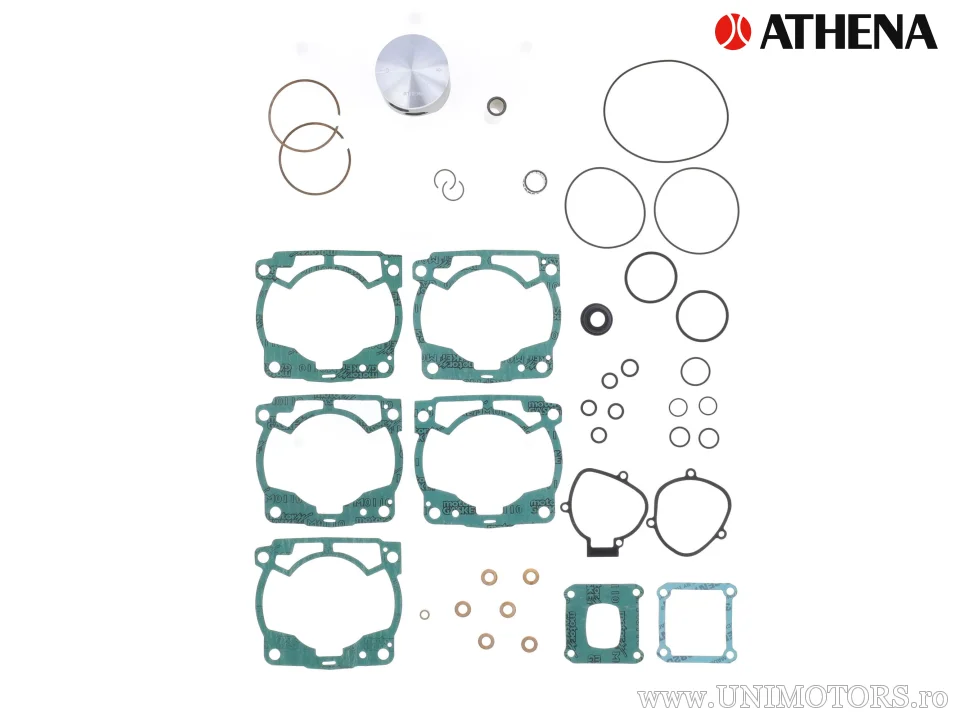 Kit piston complet: piston turnat 2-timpi Ø 66,37 mm + kit garnituri chiulasă - Athena
