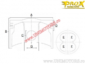 Kit piston - Honda CRF 450 R ('04-'08) - 450 4T - ProX