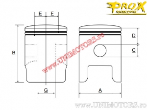 Kit piston - KTM SX 125 / EXC 125 ('94-'00) - 125 2T - ProX