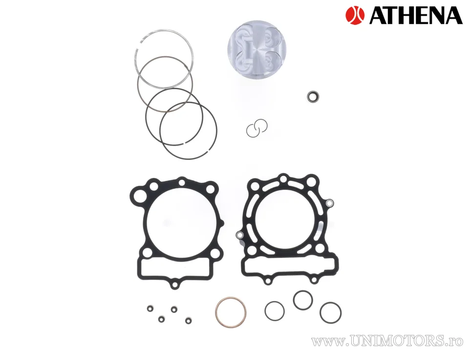 Kit piston superior: piston forjat 4 timpi Ø 76,96 mm + kit garnituri superioare - Athena