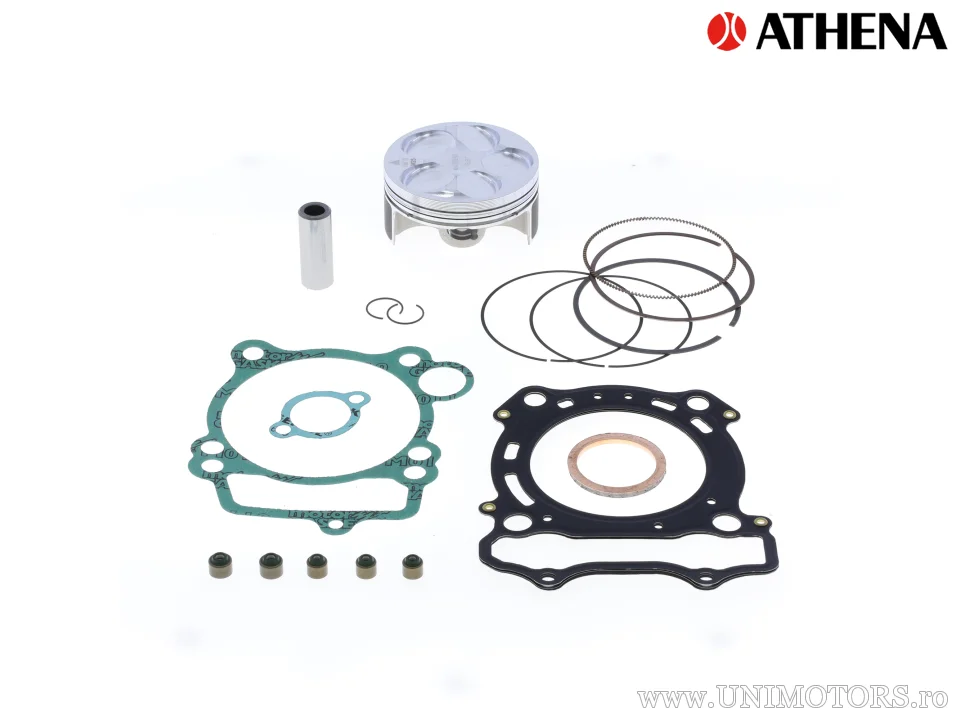 Kit piston superior: Piston forjat 4 timpi Ø 76,97 mm + kit garnituri superioare - Athena