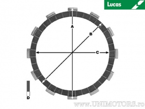 Kit placute ambreiaj (textolit) - Aprilia RSV4 1000 R ('10-'15) / RSV4 1000 Factory ('09-'13) - Lucas